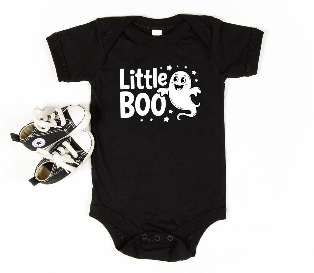 Little Boo Baby Bodysuit, Cute Ghost Baby Shirt, Retro Halloween Toddler Sweatshirt - Fall Baby Outfit, Spooky Season Infant Clothes