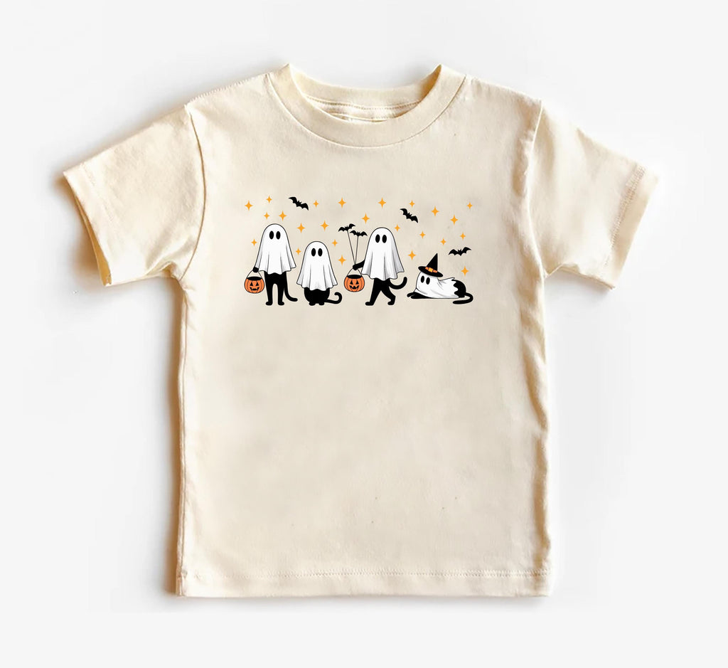 Ghost Kitty Cat Baby Bodysuit, Cute Ghost Baby Shirt, Retro Halloween Toddler Sweatshirt - Fall Cat Outfit, Spooky Season Baby Clothes