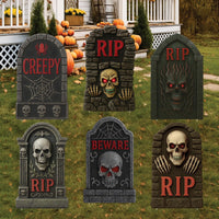 Halloween Tombstone Yard Signs, Scary Graveyard Outdoor Decorations, Waterproof Cemetery Lawn Stakes for Spooky Halloween Display