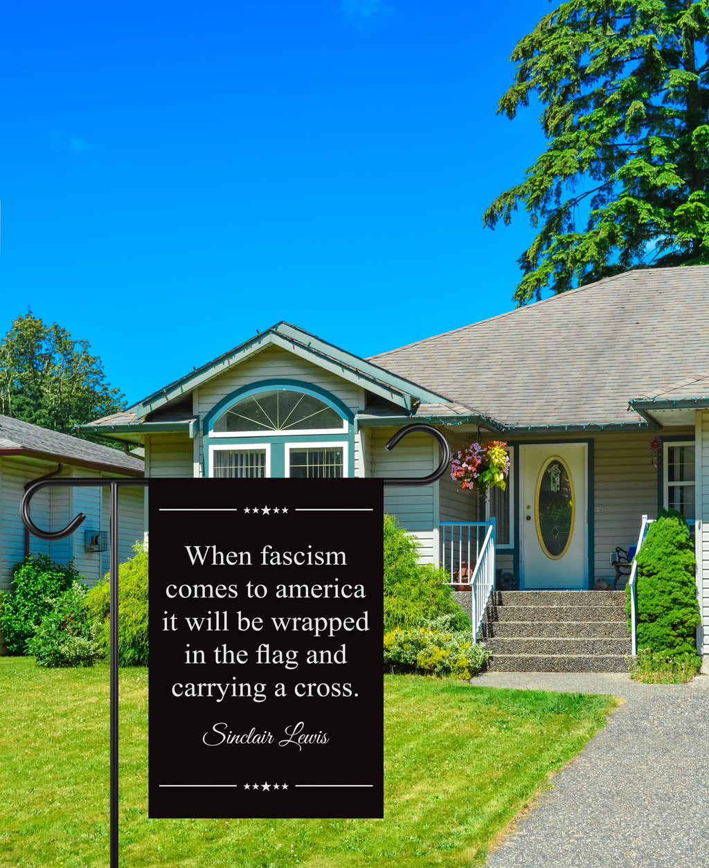 When Fascism Comes to America Protest Garden Flag, Double Sided, Resist Hate, Anti-Trump, Resist Racism, Resist Fascism Flag