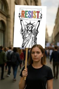 Resist Statue of Liberty Protest Sign, Resist Hate, Anti-Trump, Resist Racism, Resist Fascism, Political Activist Poster Rally Sign