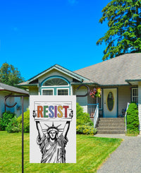 Resist Statue of Liberty Protest Garden Flag, Double Sided, Resist Hate, Anti-Trump, Resist Racism, Resist Fascism Flag