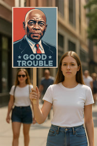 John Lewis Good Trouble Protest Sign, Resist Hate, Anti-Trump, Resist Racism, Resist Fascism, Political Activist Poster Rally Sign