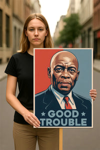 John Lewis Good Trouble Protest Sign, Resist Hate, Anti-Trump, Resist Racism, Resist Fascism, Political Activist Poster Rally Sign