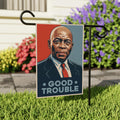 John Lewis Good Trouble Protest Garden Flag, Double Sided, Resist Hate, Anti-Trump, Resist Racism, Resist Fascism Flag