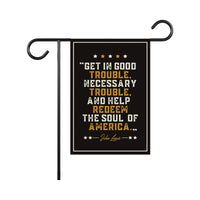 John Lewis Good Trouble Protest Garden Flag, Double Sided, Resist Hate, Anti-Trump, Resist Racism, Resist Fascism Flag