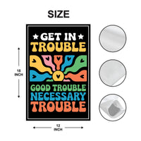 John Lewis Good Trouble Protest Garden Flag, Double Sided, Resist Hate, Anti-Trump, Resist Racism, Resist Fascism Flag