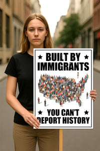 Built by Immigrants, You Can’t Deport History Protest Sign, Anti-Trump, Political Activist Poster, Rally Sign, Resist Fascism Protest Poster