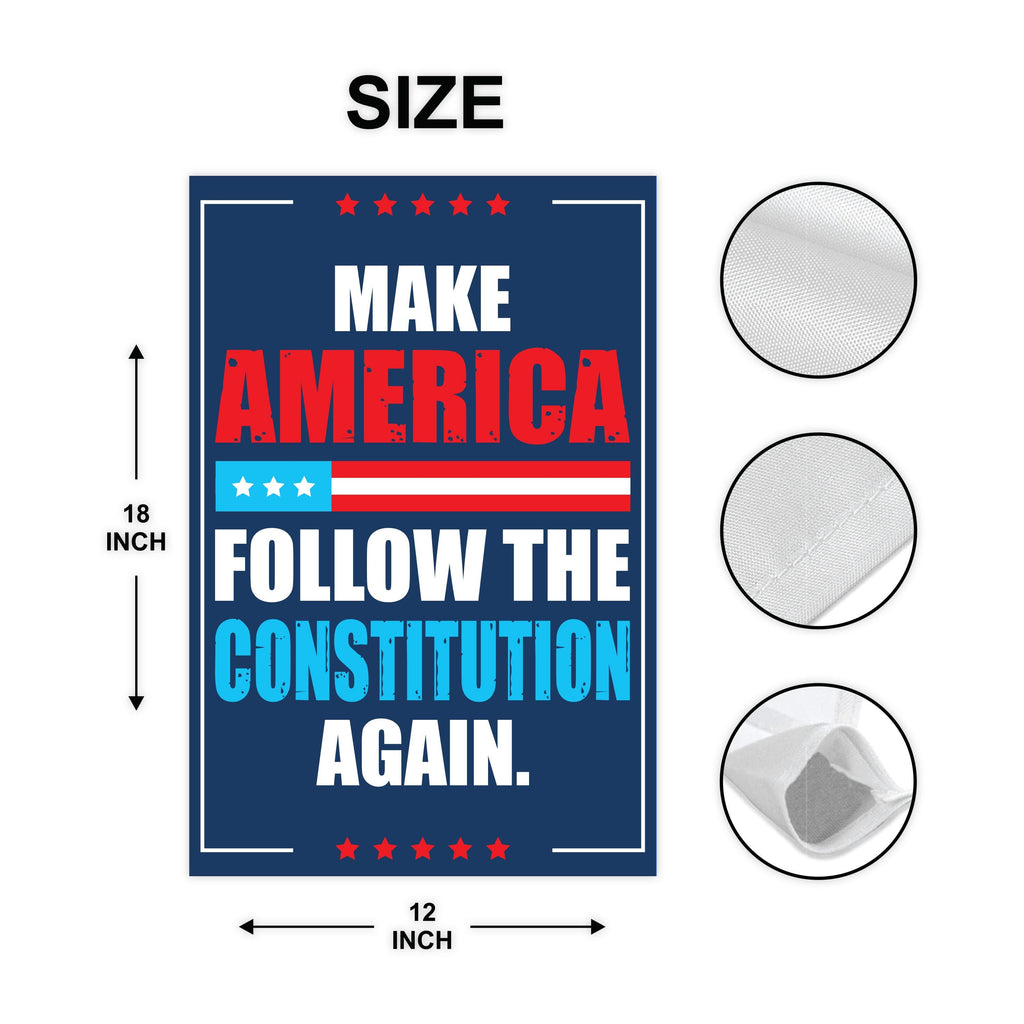 Make America Follow the Constitution Again Garden Flag, Double Sided, Resist Hate, Anti-Trump, Resist Racism Flag, Resist Fascism Flag