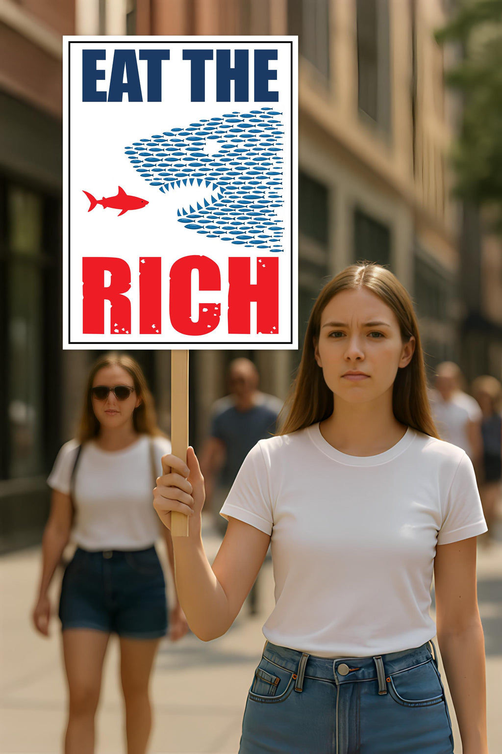 Eat the Rich, Tax The Rich Protest Sign, Anti-Trump, Political Activist Poster, Rally Sign, Resist Racism, Resist Fascism Protest Poster