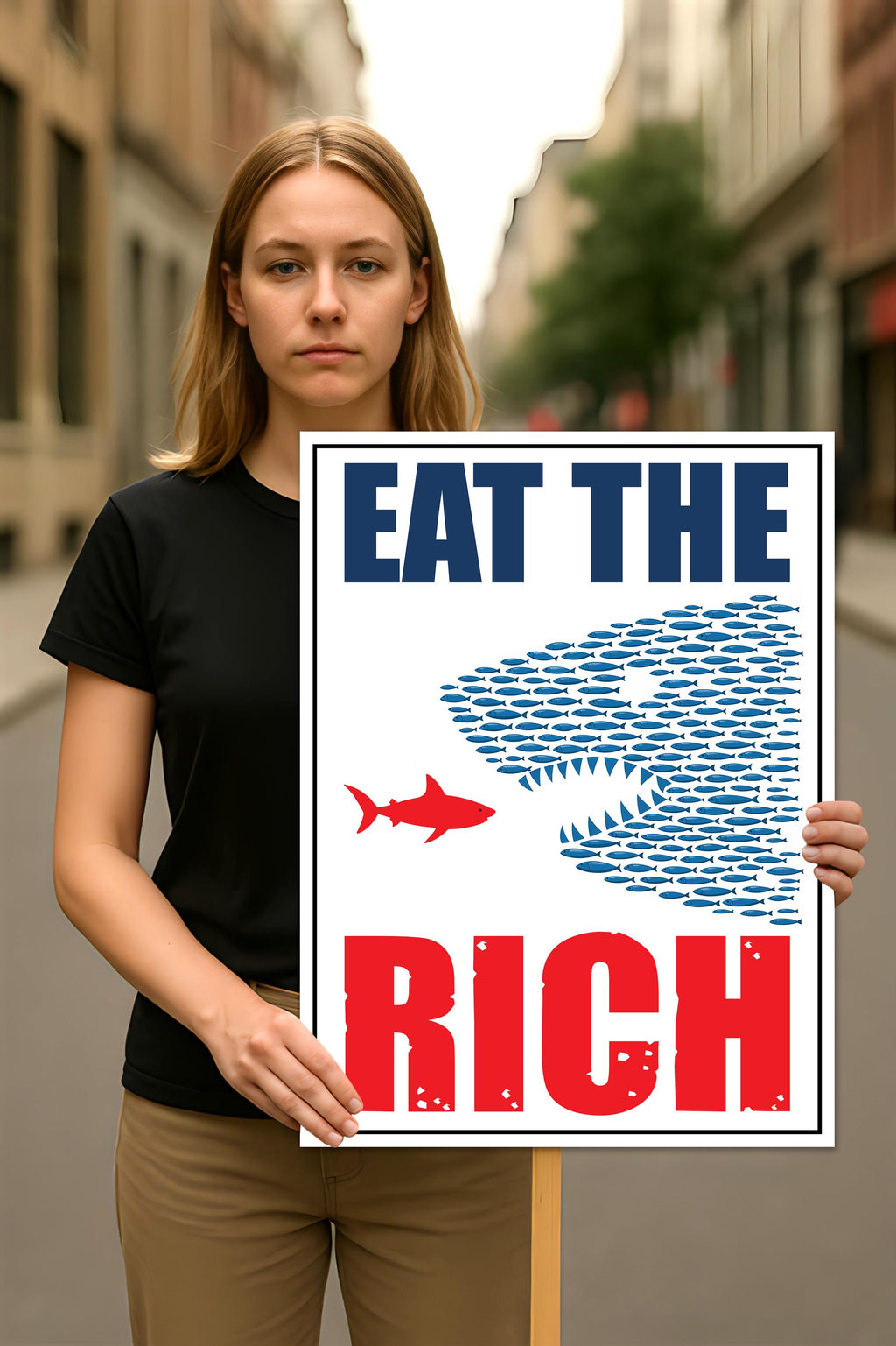 Eat the Rich, Tax The Rich Protest Sign, Anti-Trump, Political Activist Poster, Rally Sign, Resist Racism, Resist Fascism Protest Poster