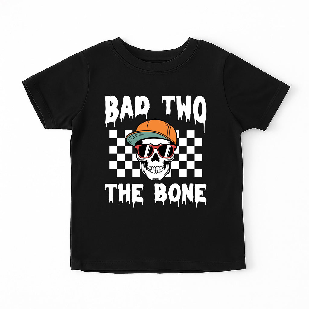 Halloween 2nd Birthday Shirt, Bad Two the Bone Baby Bodysuit, Custom Year Old Toddler Sweatshirt - Spooky Boy Outfit, Skeleton Theme