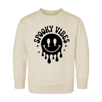 Spooky Vibes Baby Bodysuit, Melting Smiley Baby Shirt, Retro Halloween Toddler Sweatshirt - Creepy Cute Fall Outfit, Ghost Season Tee