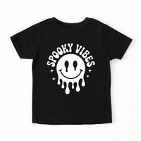 Spooky Vibes Baby Bodysuit, Melting Smiley Baby Shirt, Retro Halloween Toddler Sweatshirt - Creepy Cute Fall Outfit, Ghost Season Tee
