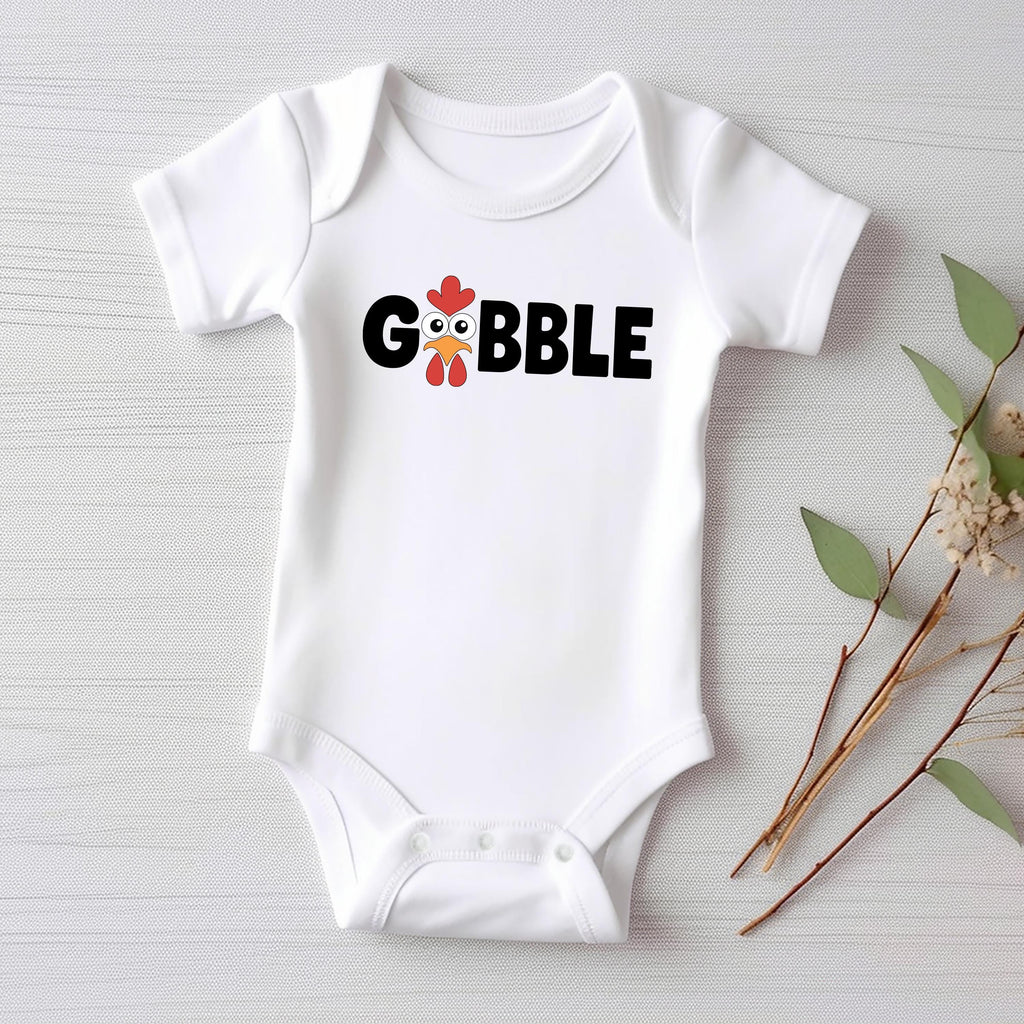 Gobble Baby Bodysuit, Funny Turkey Baby Shirt, Cute Toddler Thanksgiving Sweatshirt