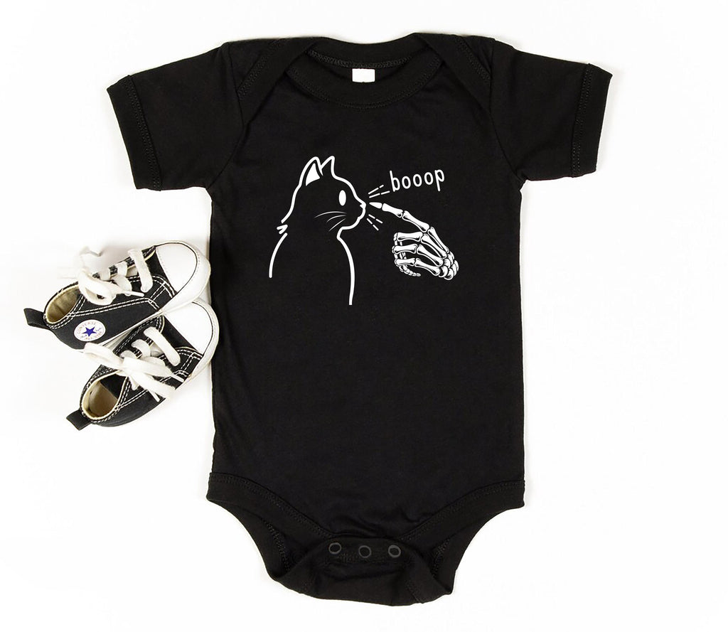 Boop! Baby Bodysuit, Halloween Cat Baby Shirt, Cute Toddler Sweatshirt - Spooky Season Outfit, Retro Fall Baby Clothes for Halloween