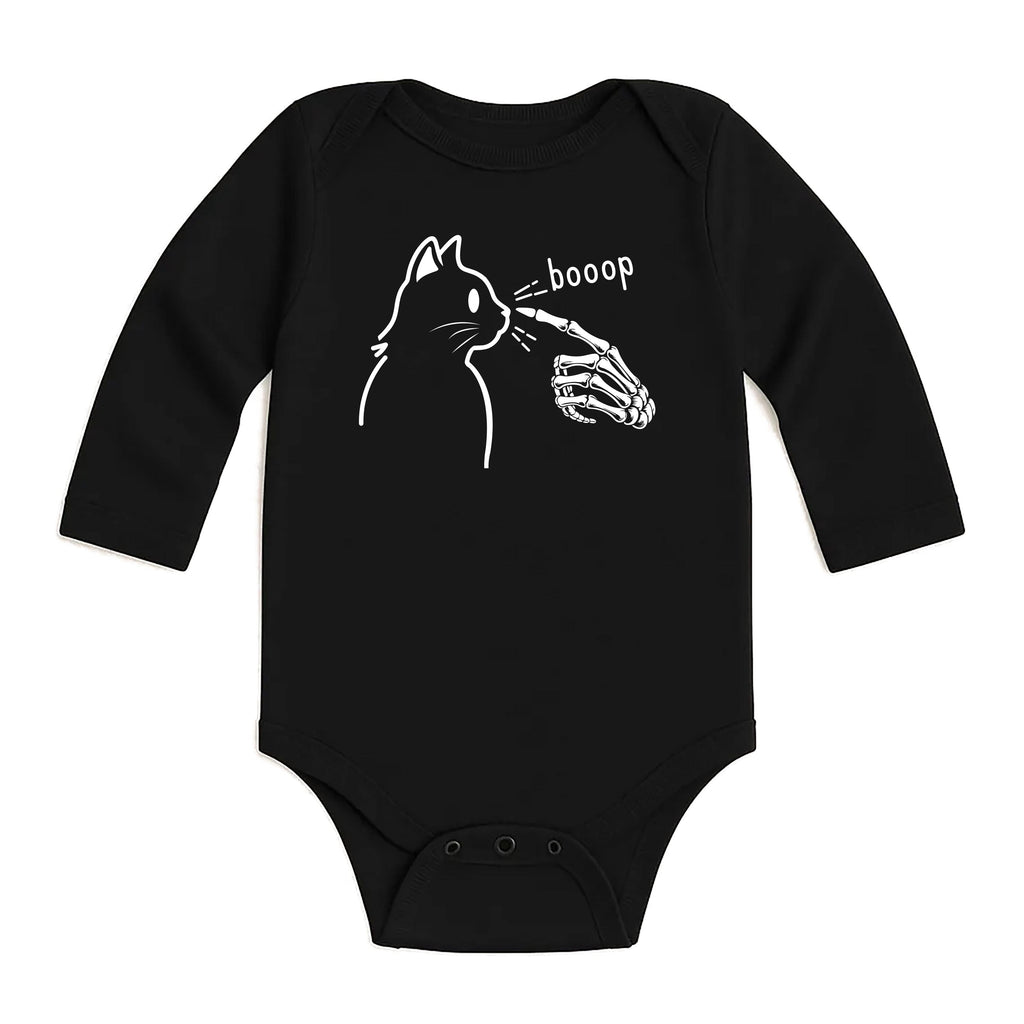 Boop! Baby Bodysuit, Halloween Cat Baby Shirt, Cute Toddler Sweatshirt - Spooky Season Outfit, Retro Fall Baby Clothes for Halloween