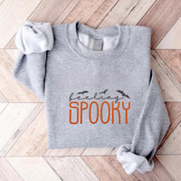 Feeling Spooky Embroidered Sweatshirt, Halloween Season Hoodie, Cute Spooky Shirt, Fall Long Sleeve Shirt, Fun Gift for Halloween Lover