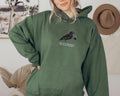 Halloween Fall Hoodie, Raven Crow Coffee Embroidered Sweatshirt, Spooky Coffee Shirt, Autumn Long Sleeve Shirt, Gift for Coffee Lover