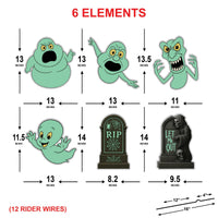 Ghost RIP Tombstone Halloween Yard Signs, Graveyard Lawn Decorations with Stakes, Outdoor Spooky Signs for Halloween Party or Home Décor