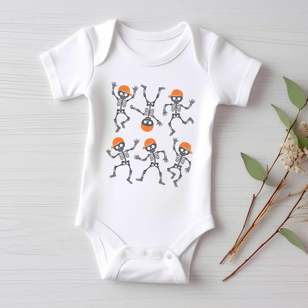 Dancing Skeletons Baby Bodysuit, Retro Halloween Boy Baby Shirt, Toddler Sweatshirt - Spooky Fall Kids Outfit, Trick or Treat Clothes