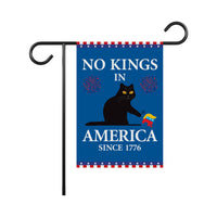 No Kings in America Black Cat Protest Garden Flag, Double Sided, Resist Hate Flag, Anti-Trump Flag, Resist Racism Flag, Resist Fascism Flag