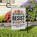 No Kings In America Protest Garden Flag, Double Sided, Resist Hate Flag, Anti-Trump Flag, Resist Racism Flag, Resist Fascism Flag