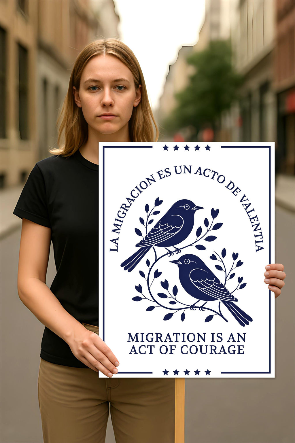 Migration Is an Act of Courage Protest Sign, Anti-Trump Resistance, Political Activist Poster, Rally Sign, Resist Fascism Protest Poster