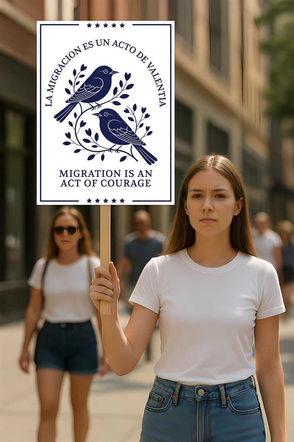 Migration Is an Act of Courage Protest Sign, Anti-Trump Resistance, Political Activist Poster, Rally Sign, Resist Fascism Protest Poster