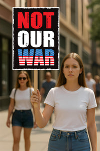 Not Our War Distressed USA Protest Sign, Anti-Trump Resistance, Political Activist Poster, Rally Sign, Resist Fascism Protest Poster
