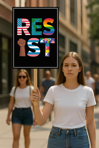Resist, No Kings In America Protest Sign, Anti-Trump Resistance, Political Activist Poster, Rally Sign, Resist Fascism Protest Poster