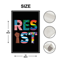 Resist No Kings In America Protest Garden Flag, Double Sided, Resist Hate Flag, Anti-Trump Flag, Resist Racism Flag, Resist Fascism Flag