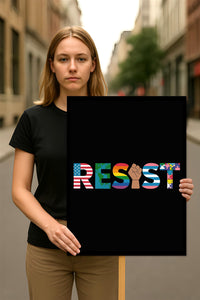 Resist, No Kings In America Protest Sign, Anti-Trump Resistance, Political Activist Poster, Rally Sign, Resist Fascism Protest Poster