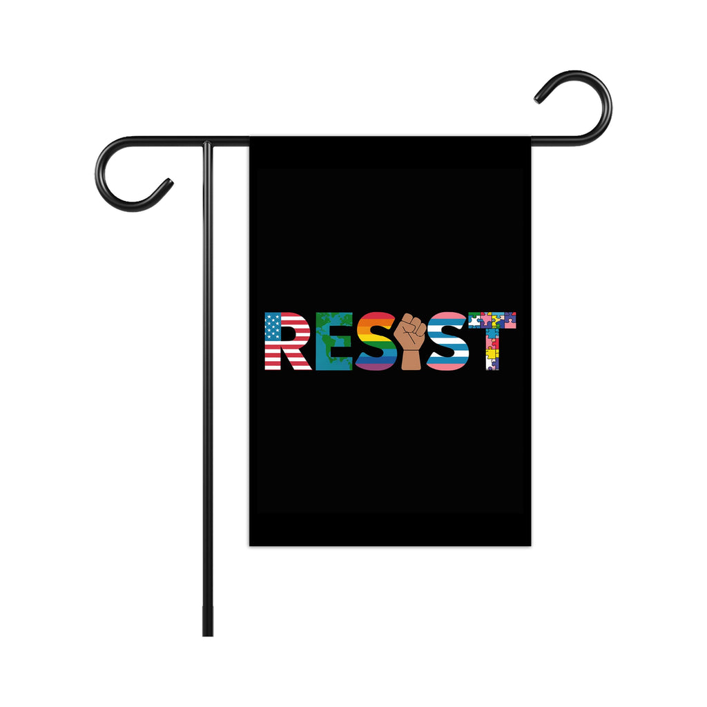 Resist No Kings In America Protest Garden Flag, Double Sided, Resist Hate Flag, Anti-Trump Flag, Resist Racism Flag, Resist Fascism Flag