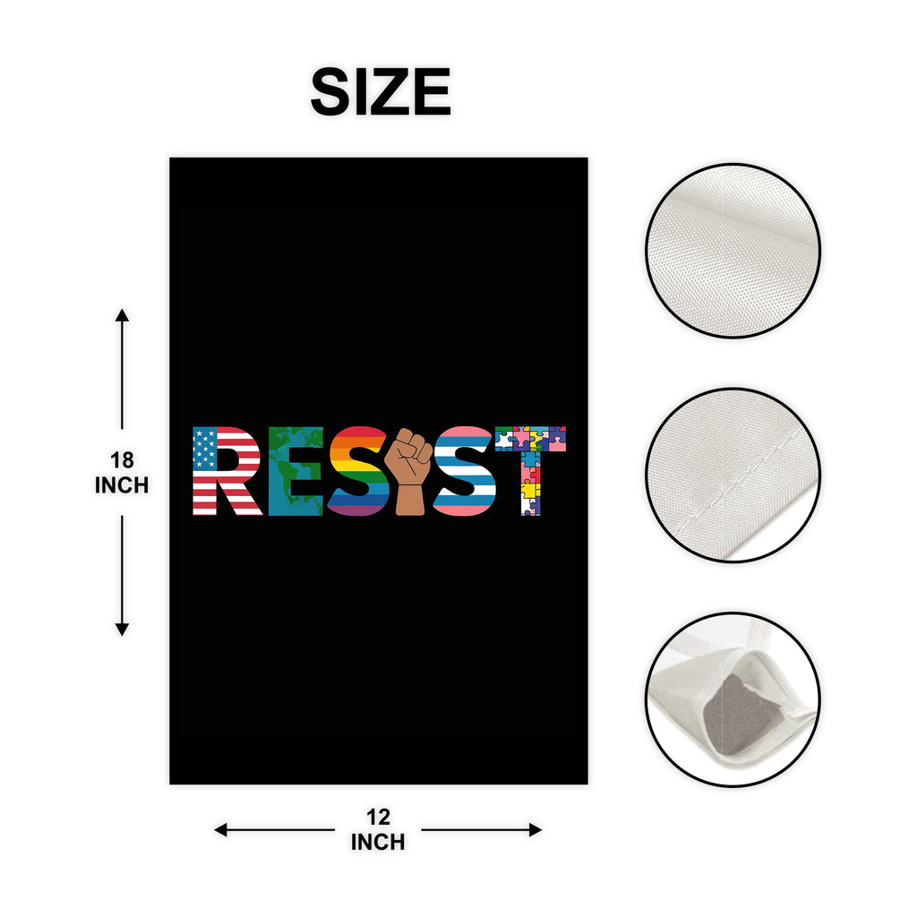 Resist No Kings In America Protest Garden Flag, Double Sided, Resist Hate Flag, Anti-Trump Flag, Resist Racism Flag, Resist Fascism Flag