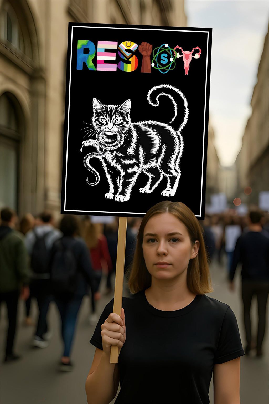 Resist, No Kings In America Protest Sign, Anti-Trump Resistance, Political Activist Poster, Rally Sign, Resist Fascism Protest Poster
