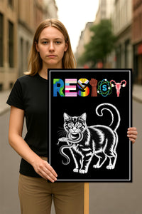 Resist, No Kings In America Protest Sign, Anti-Trump Resistance, Political Activist Poster, Rally Sign, Resist Fascism Protest Poster