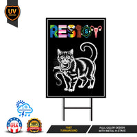 Resist No Kings In America Protest Yard Sign - Resist Hate, Anti-Trump, Resist Racism, Resist Fascism, Resistance Sign with Metal H-Stake