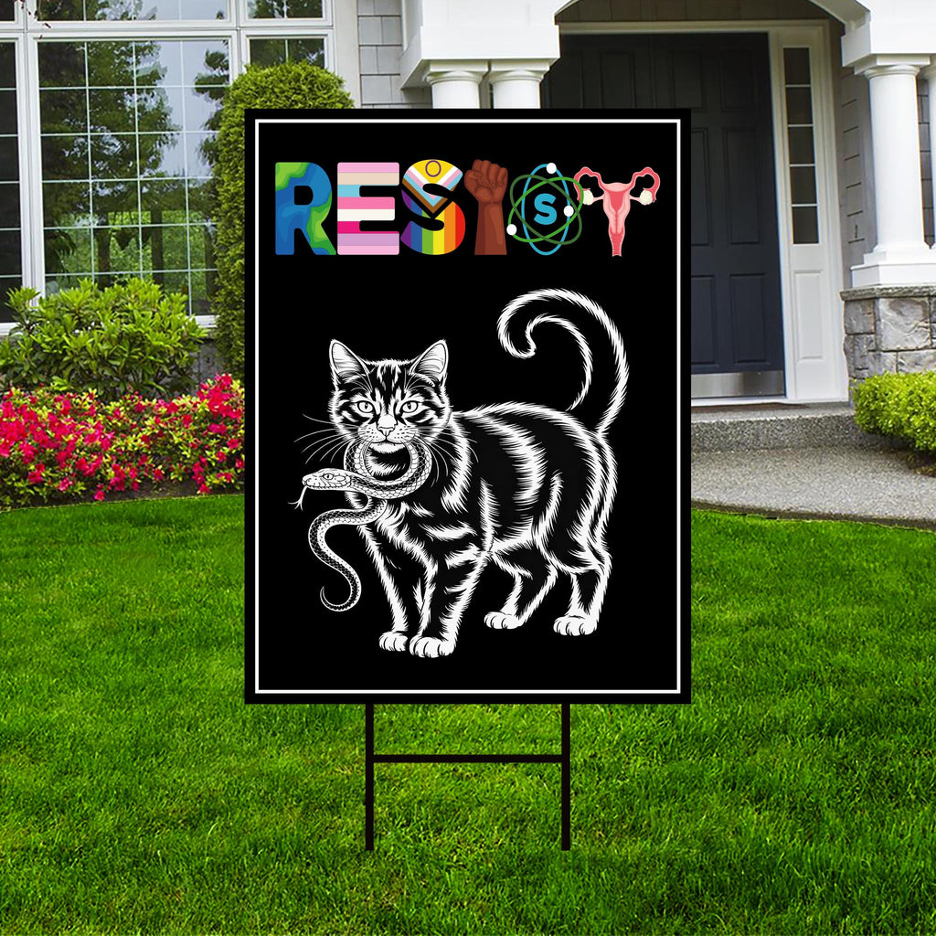 Resist No Kings In America Protest Yard Sign - Resist Hate, Anti-Trump, Resist Racism, Resist Fascism, Resistance Sign with Metal H-Stake
