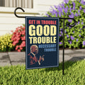John Lewis Good Trouble Protest Garden Flag, 12x18 Inch Double Sided, Resist Hate, Anti-Trump Sign, Resist Racism Flag, Resist Fascism Sign