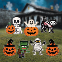 Pumpkin Ghost Monster Yard Signs, Halloween Prop Stakes for Lawn Décor, Outdoor Spooky Yard Decorations for Halloween Party or Home Display