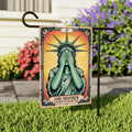 Statue of Liberty Pro-democracy Protest Garden Flag, 12x18 Inch Double Sided, Resist Hate, Anti-Trump Sign, Resist Racism Flag, Resist Fascism Sign