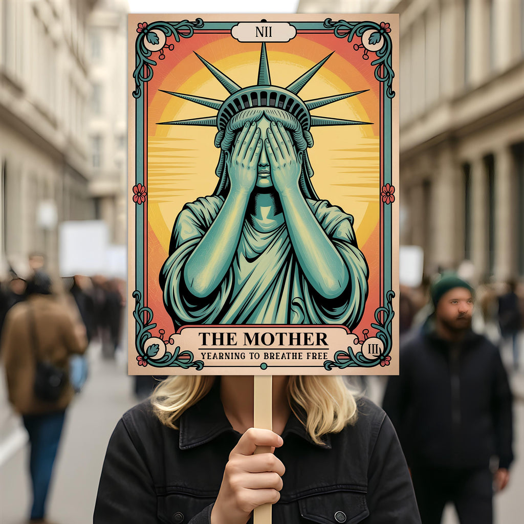 Statue of Liberty Pro-democracy Protest Sign, Anti-Trump Resistance, Political Activist Rally Sign, Resist Fascism Protest Poster