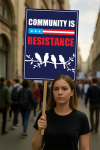 Community Is Resistance Protest Sign, Anti-Trump Resistance, Political Activist Rally Sign, Resist Fascism Protest Poster