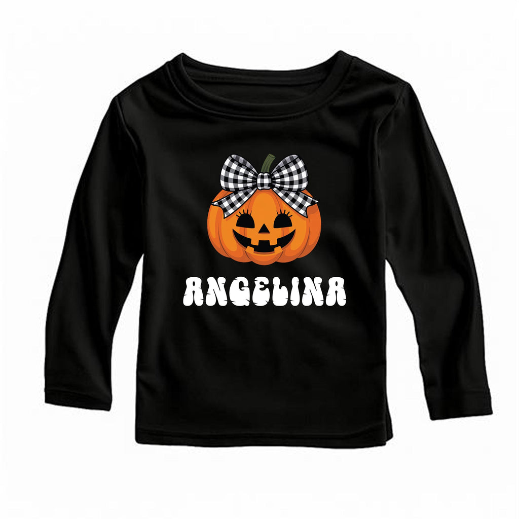 Personalized Pumpkin Baby Bodysuit, Custom Name Girl Baby Shirt, Toddler Sweatshirt - Cute Fall Halloween Outfit, Autumn Baby Gift Idea