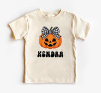 Personalized Pumpkin Baby Bodysuit, Custom Name Girl Baby Shirt, Toddler Sweatshirt - Cute Fall Halloween Outfit, Autumn Baby Gift Idea