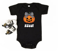Personalized Pumpkin Baby Bodysuit, Custom Name Girl Baby Shirt, Toddler Sweatshirt - Cute Fall Halloween Outfit, Autumn Baby Gift Idea