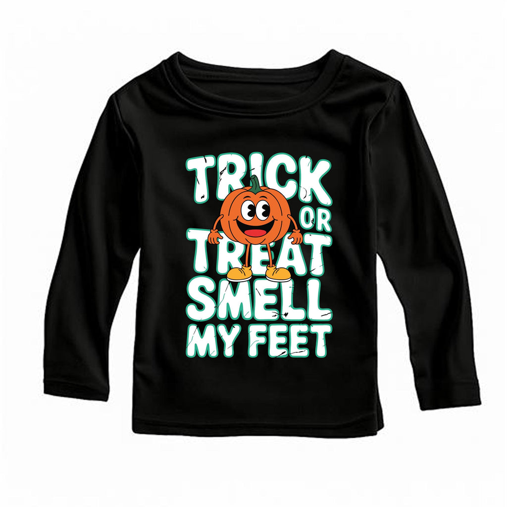 Trick or Treat Smell My Feet Baby Bodysuit, Funny Halloween Baby Shirt, Toddler Sweatshirt - Cute Spooky Outfit, Silly Fall Baby Clothes