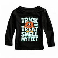 Trick or Treat Smell My Feet Baby Bodysuit, Funny Halloween Baby Shirt, Toddler Sweatshirt - Cute Spooky Outfit, Silly Fall Baby Clothes