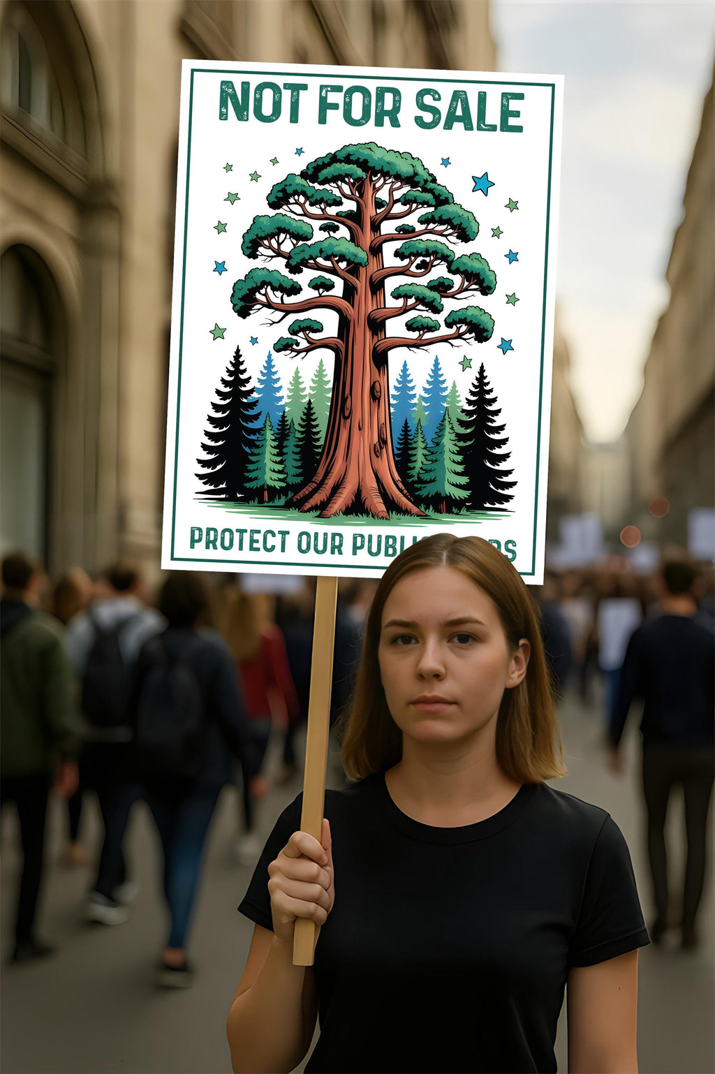 Not For Sale, Protect Our Public Lands Protest Sign, Anti-Trump Resistance, Political Activist Rally Sign, Resist Fascism Protest Poster